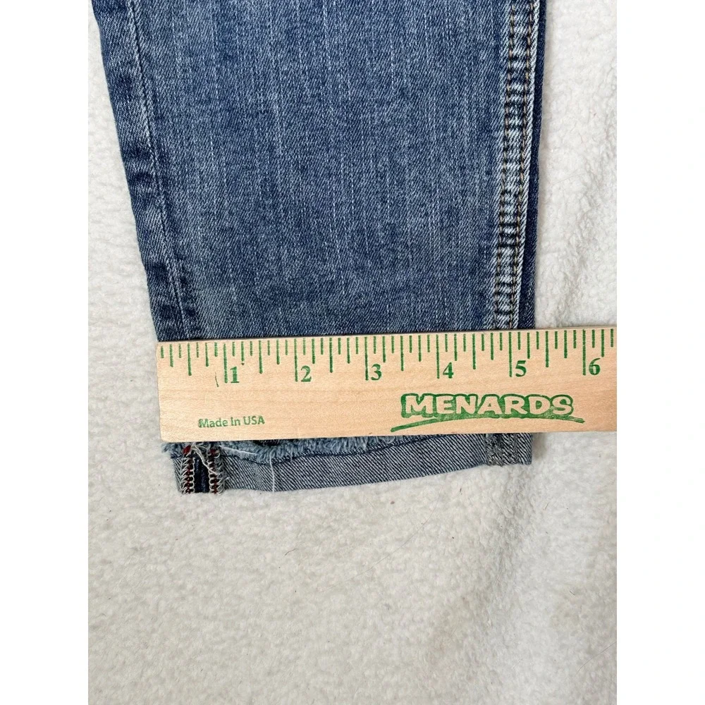 Silver‎ Jeans Co Elyse Skinny Crop Medium Wash Button Fly Raw Hem W27 L25